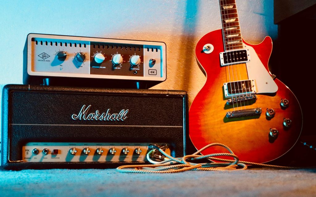 Guitar and amplifiers ready for some music.